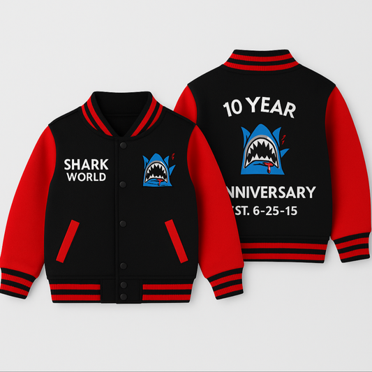SHRK 10 year anniversary varsity jacket